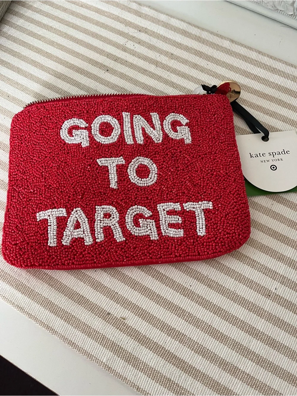 kate spade red beaded